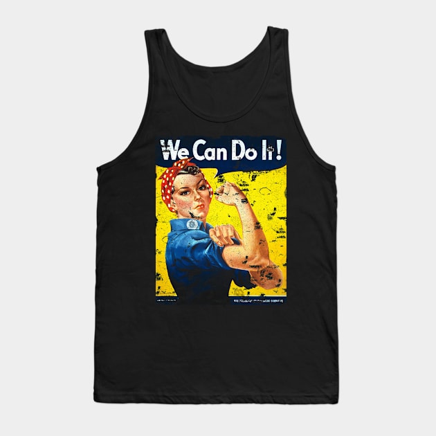 We Can Do It! Rosie the Riveter WWII Vintage Poster Design Tank Top by DesignedForFlight